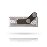 Placa de identificação em prata mate com fecho magnético 6,4 x 2,2 cm cor cinzento-claro