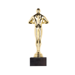 Troféu de estatueta dourada ideal para distinguir alguém cor dourado