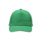 Boné de algodão penteado com detalhe colorido na viseira 255 g/m2 cor verde