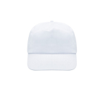 Boné infantil de poliéster de 5 painéis ideal para festas 125 g/m2 cor branco