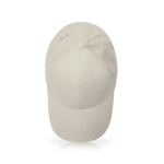Boné de sarja de algodão com fecho de metal ajustável 160 g/m2 cor bege
