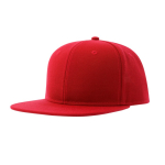 Boné infantil de poliéster reciclado com pala plana 300 g/m2 cor vermelho