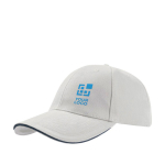 Boné de algodão de tamanho único com fecho de fivela 250 g/m2 cor branco