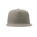 Boné de poliéster reciclado com pala plana de 5 painéis 300 g/m2 cor cinzento-claro