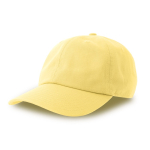 Boné desestruturado com fecho de fivela e mistura de algodão 280 g/m² cor amarelo-claro
