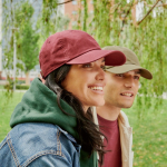 Boné desestruturado com fecho de fivela e mistura de algodão 280 g/m²