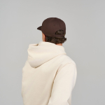 Boné desestruturado com fecho de fivela e mistura de algodão 280 g/m²