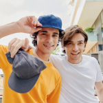 Boné vintage de algodão reciclado com pala plana 260 g/m2