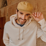 Boné vintage de algodão reciclado com pala plana 260 g/m2