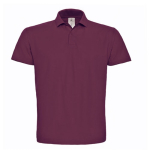 Polo de algodão piqué para homem com 2 botões 180 g/m2 B&C cor bordeaux
