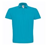 Polo de algodão piqué para homem com 2 botões 180 g/m2 B&C cor água-marinha