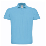 Polo de algodão piqué para homem com 2 botões 180 g/m2 B&C cor azul-claro