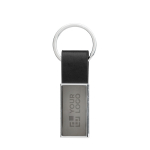Porta-chaves elegante preto couro reciclado e liga de zinco cor preto vista principal