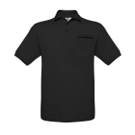 Polo 100% de algodão de manga curta para homem 180 g/m2 B&C cor preto