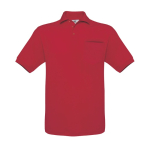 Polo 100% de algodão de manga curta para homem 180 g/m2 B&C cor vermelho