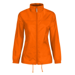 Corta-vento de nylon ajustável, hidrorrepelente, para mulher B&C cor cor-de-laranja