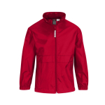 Corta-vento de nylon ajustável, hidrorrepelente, para crianças B&C cor vermelho
