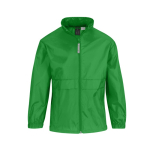 Corta-vento de nylon ajustável, hidrorrepelente, para crianças B&C cor verde-claro
