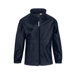 Corta-vento de nylon ajustável, hidrorrepelente, para crianças B&C cor azul-marinho