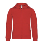 Camisola de algodão e poliéster com capuz para crianças 280 g/m2 B&C cor vermelho