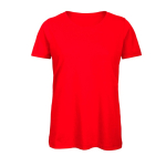 T-shirt de algodão orgânico para mulher de manga curta 140 g/m2 B&C cor vermelho