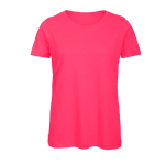 T-shirt de algodão orgânico para mulher de manga curta 140 g/m2 B&C cor cor-de-rosa