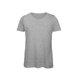 T-shirt de algodão orgânico para mulher de manga curta 140 g/m2 B&C cor cinzento mesclado