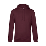 Sweatshirt moderna de algodão orgânico com capuz 280 g/m2 B&C cor bordeaux