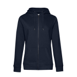 Sweatshirt de algodão para mulher com fecho 280 g/m2 B&C cor azul-marinho