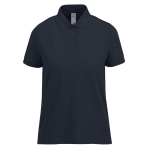 Polo clássico de algodão para mulher de manga curta 180 g/m2 B&C cor azul-escuro