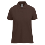 Polo clássico de algodão para mulher de manga curta 180 g/m2 B&C cor castanho escuro