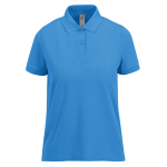 Polo básico de algodão para mulher de manga curta 210 g/m2 B&C cor azul