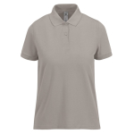 Polo básico de algodão para mulher de manga curta 210 g/m2 B&C cor cinzento