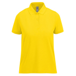 Polo básico de algodão para mulher de manga curta 210 g/m2 B&C cor amarelo