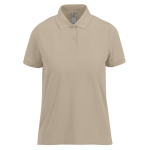 Polo básico de algodão para mulher de manga curta 210 g/m2 B&C cor areia