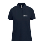 Polo básico de algodão para mulher de manga curta 210 g/m2 B&C cor azul-marinho