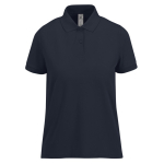 Polo básico de algodão para mulher de manga curta 210 g/m2 B&C cor azul-escuro