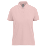 Polo básico de algodão para mulher de manga curta 210 g/m2 B&C cor rosa pastel