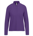 Polo clássico de algodão piqué para mulher manga comprida 180 g/m2 B&C cor violeta