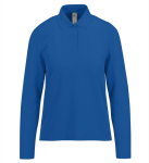 Polo clássico de algodão piqué para mulher manga comprida 180 g/m2 B&C cor azul real