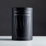 Copo térmico de aço inoxidável reciclado com design elegante, 330 ml cor preto