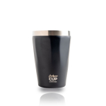 Copo térmico de aço inoxidável reciclado com design elegante, 330 ml cor preto