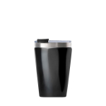 Copo térmico de aço inoxidável reciclado com design elegante, 330 ml cor preto