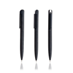 Caneta elegante de aço inoxidável reciclado, tinta azul cor preto