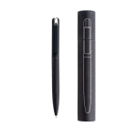 Caneta elegante de aço inoxidável reciclado, tinta azul cor preto