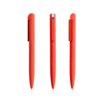 Caneta elegante de aço inoxidável reciclado, tinta azul cor vermelho