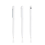 Caneta elegante de aço inoxidável reciclado, tinta azul cor branco