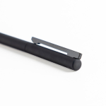 Caneta elegante e fina de latão e aço inoxidável, tinta azul cor preto
