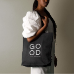 Saco feito de algodão reciclado com alças longas 180 g/m2 cor preto