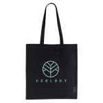 Saco algodão reciclado asas longas certificação GRS 180 g/m2 cor preto vista detalhe